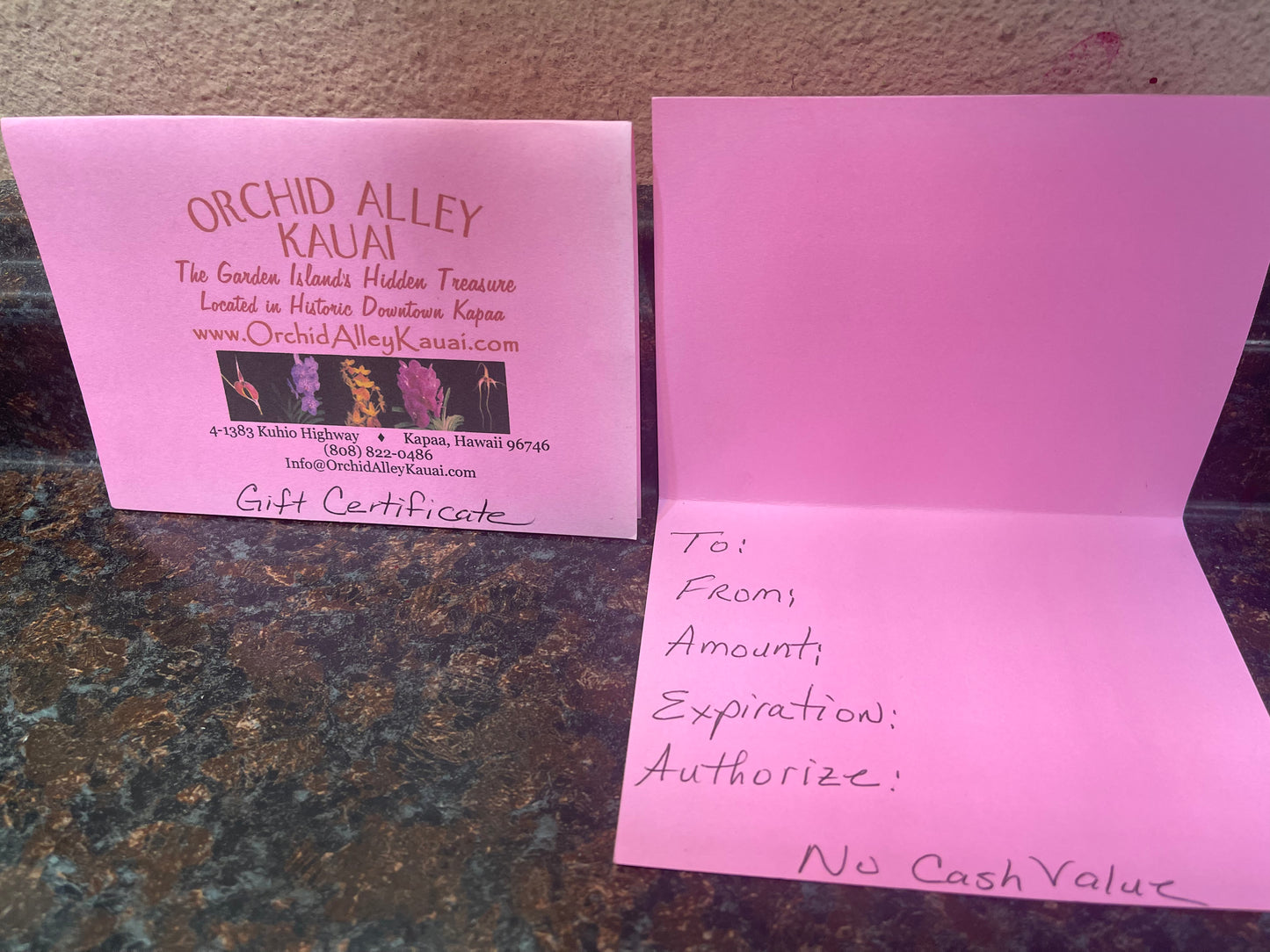 The safest gift, you know they will like (Orchid Alley Gift certificates)